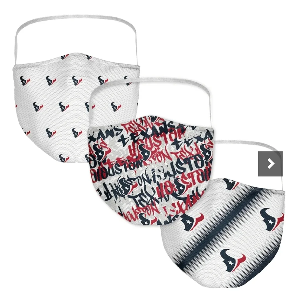 3-Pack Adult Houston Texans Fanatics Branded Official Logo Face Covering
